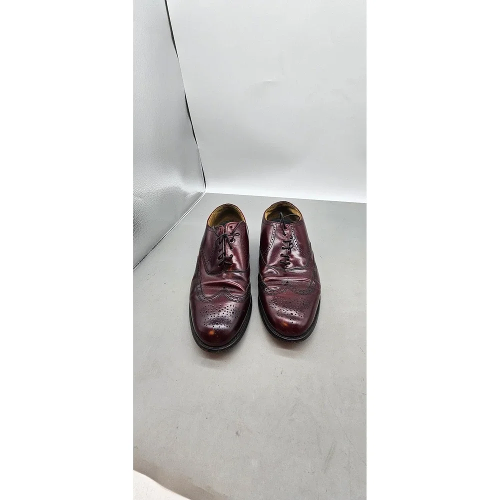 Hanover MasterFlex Mens Burgundy Leather Wingtip Oxford Brogue Dress Shoes USA